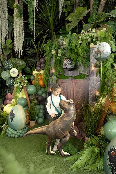 PartyDeco Folienballon JurassicWorld T-Rex – braun/grün – 92 × 98 cm – Folie – 1 Stk