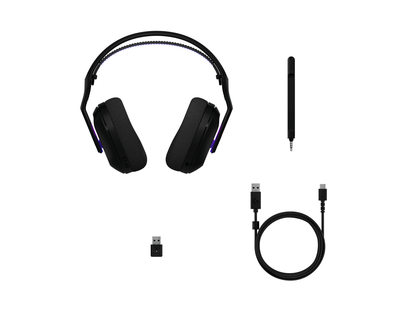 Logitech G G522 LIGHTSPEED Gaming-Headset – Over-Ear, Stereo, Kabel + BT, mit USB-A-Dongle, Schwarz, BT 5.3