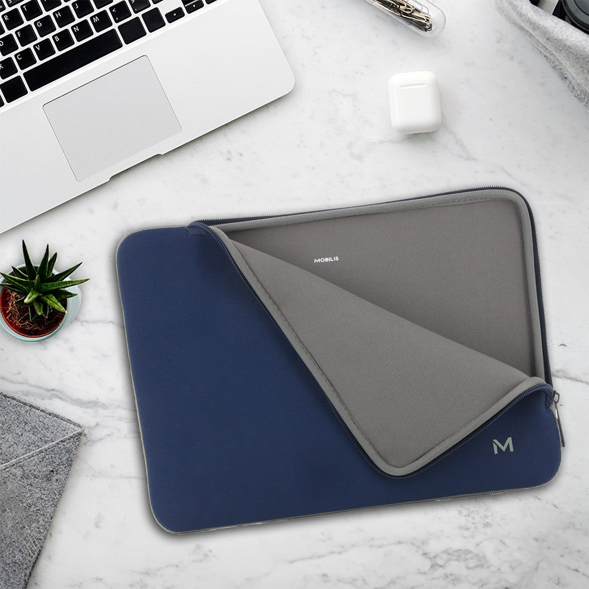 Mobilis Notebook-Schutzhülle bis 16" – Grau/Navy