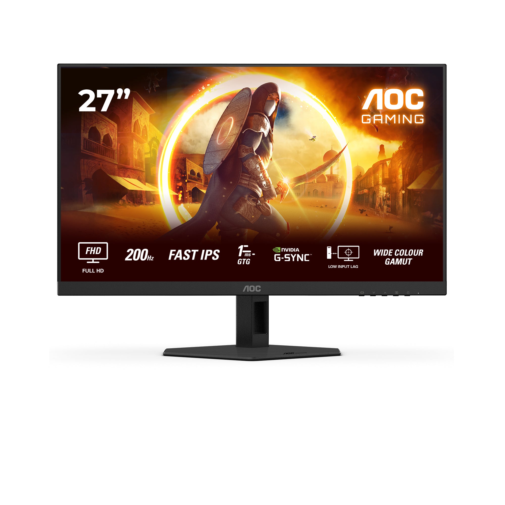 AOC 27G4HRE – Monitor, 27", 1920 × 1080 (Full HD), IPS, 200 Hz, Integrierte Lautsprecher, Rot
