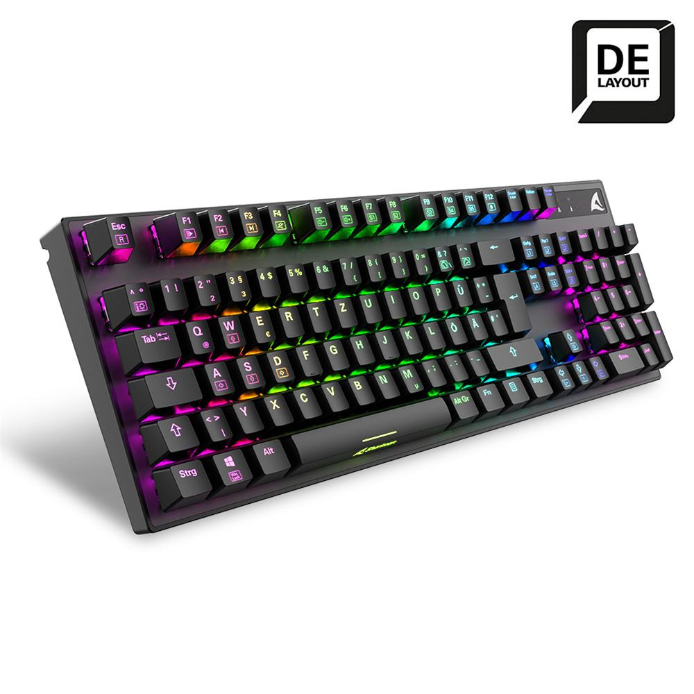 Sharkoon Skiller Mech SGK20 – Gaming-Tastatur – mechanisch, RGB – USB-A – QWERTZ (DE) – Schwarz