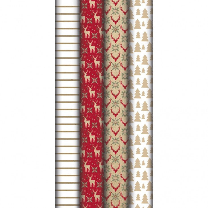 Clairefontaine Geschenkpapier Home Rot – Kraftpapier – 70 cm × 5 m – 70 g/m² – Weihnachten