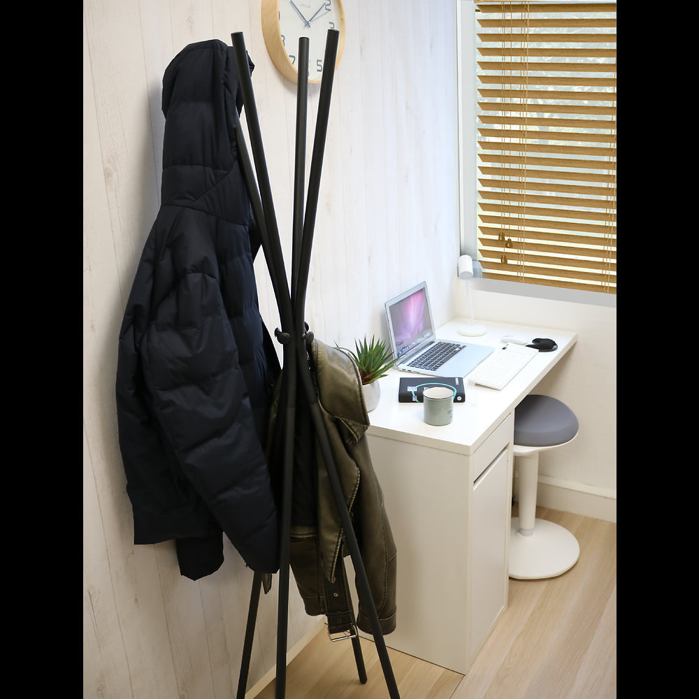 Unilux Garderobenständer TOTEM – Metall, Schwarz, 175 cm, 8 Haken