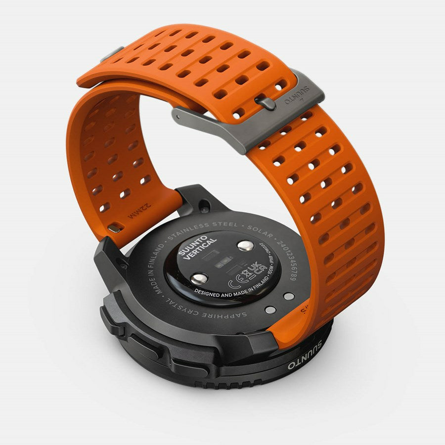 Suunto Vertical Solar 49 mm GPS – Glasfaserverstärktes Polymer Schwarz, Sportband, Orange, S/M, 100 m