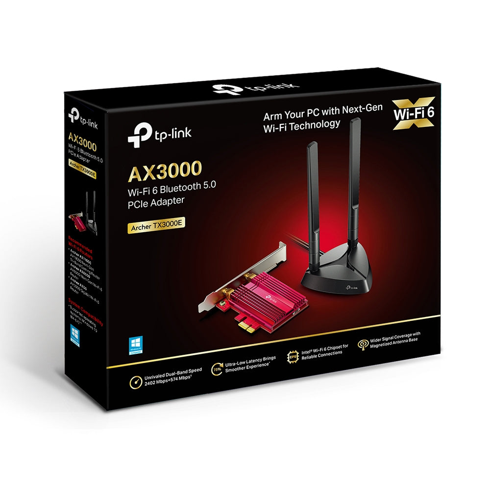 TP-Link AX3000 PCIe-Karte – Wi-Fi 6 (AX3000), Dual-Band (2,4/5 GHz), Bluetooth 5.0, PCI Express