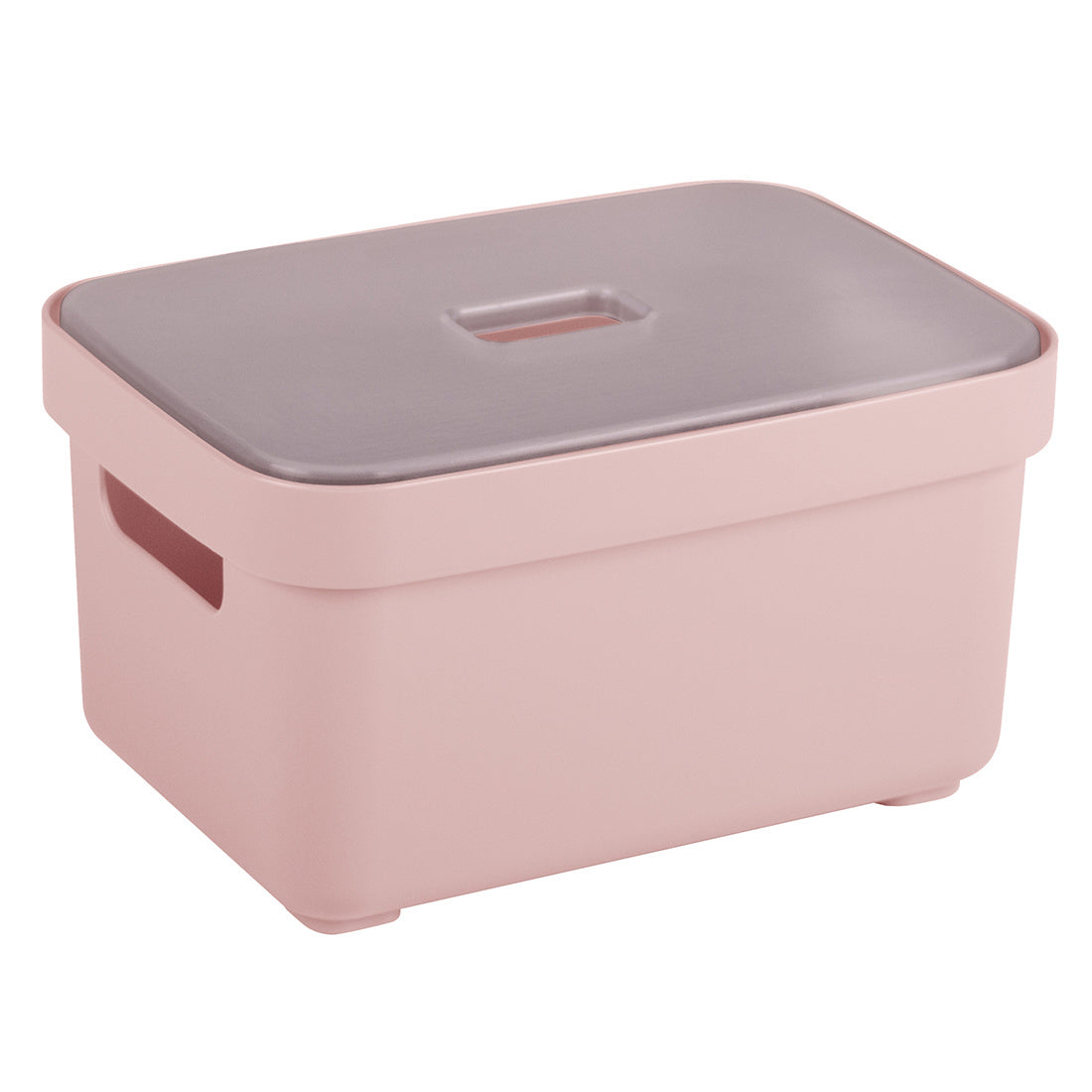 Sigma home Aufbewahrungsbox 2,5 l (ohne Deckel) – Kunststoff – Rosa – mit Griff – 177 × 128 × 93 mm