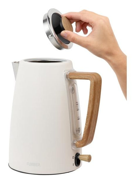 Furber. Furber Hepburn Wasserkocher – 1,7 l, Edelstahl, Beige, F01095