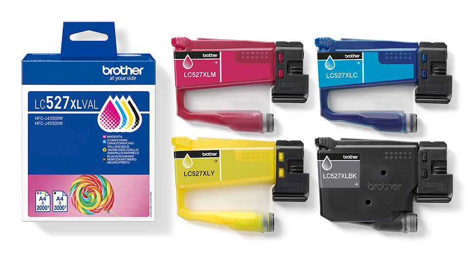 Brother Tintenpatronen-Multipack LC-527XLV, CMYK, XL – für MFC-J4350DW