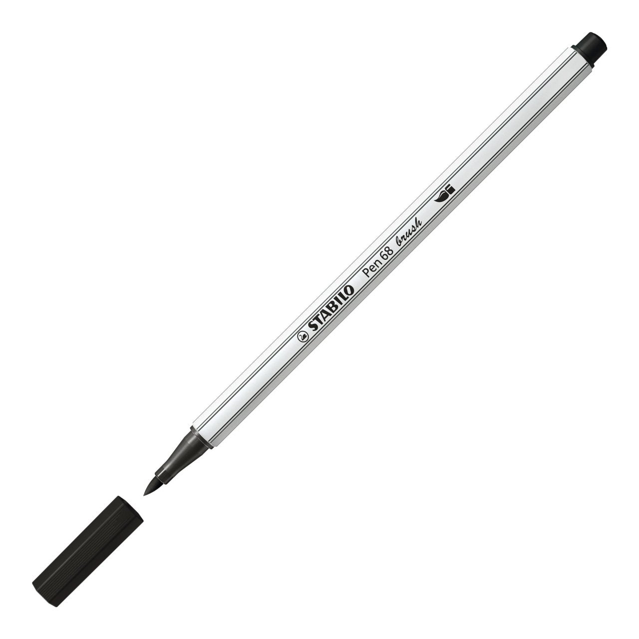 STABILO Pen 68 – Pinselstift, Pinselspitze, wasserbasiert, schwarz