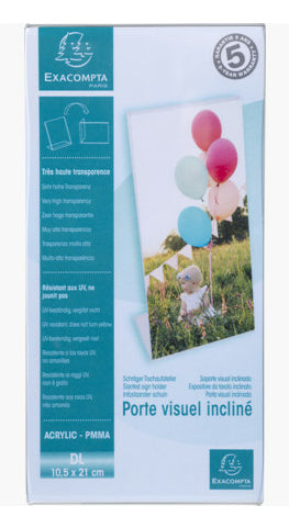 Exacompta Tischaufsteller – für DL – hoch – transparent – Acryl – 100 × 212 × 76 mm – 1 Stk.
