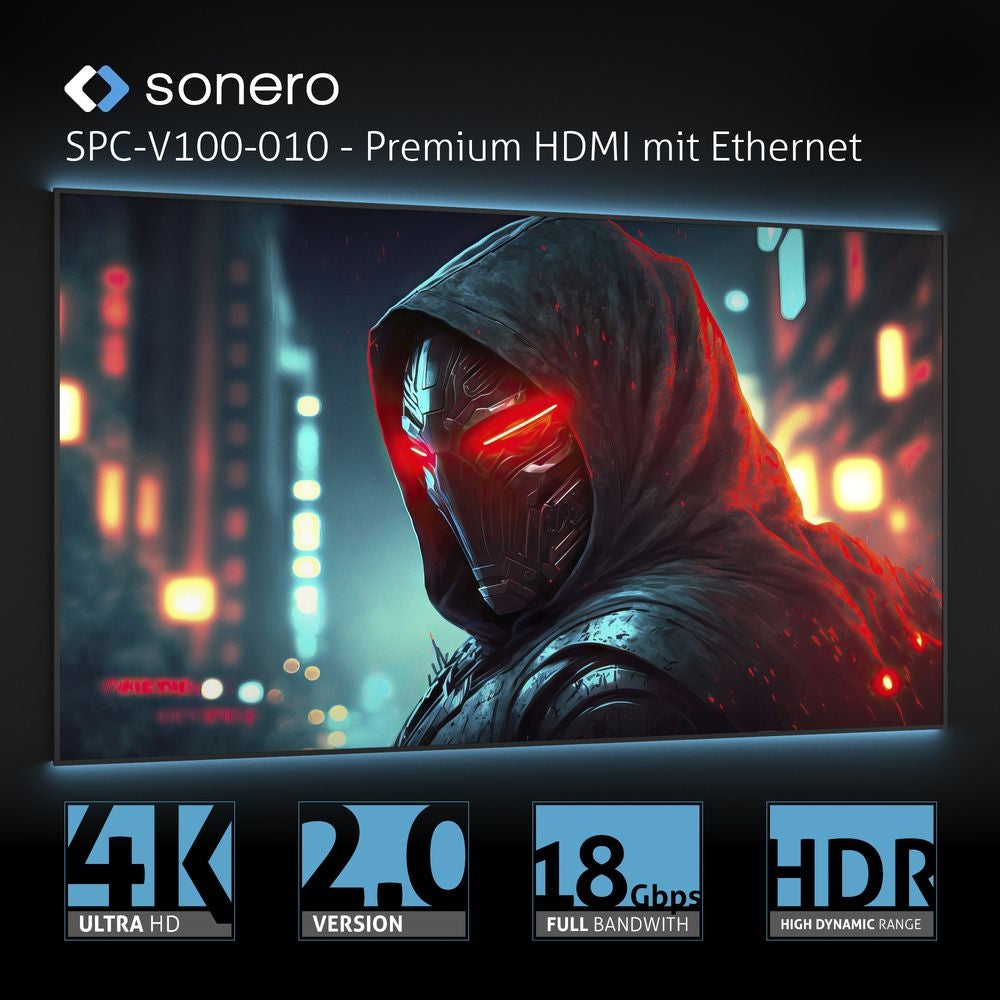 Sonero – USB-C (Stecker) auf HDMI (Buchse) Adapter, HDMI 2.0, 4K@60 Hz, 20 cm