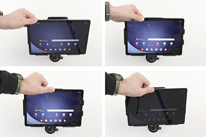 Brodit Tablet-Tischhalterung für Samsung Galaxy Tab A9+ 11" (SM‑X210/SM‑X215/SM‑X216) – 360° drehbar – Schwarz