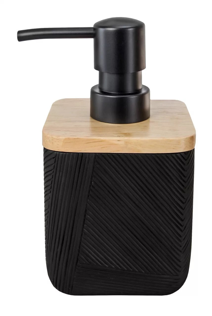 Kleine Wolke Seifenspender – Bambus/Polyresin, Schwarz, 700 ml