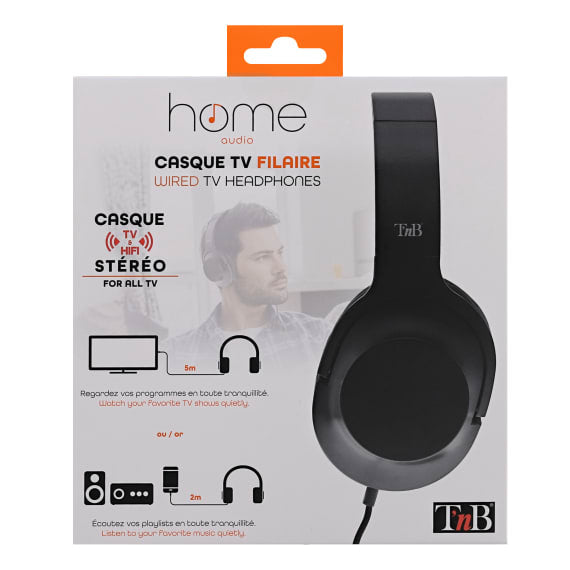 T'nB CSHOME3 On-Ear Kopfhörer – Stereo, Kabel, 3,5 mm Klinke, Schwarz
