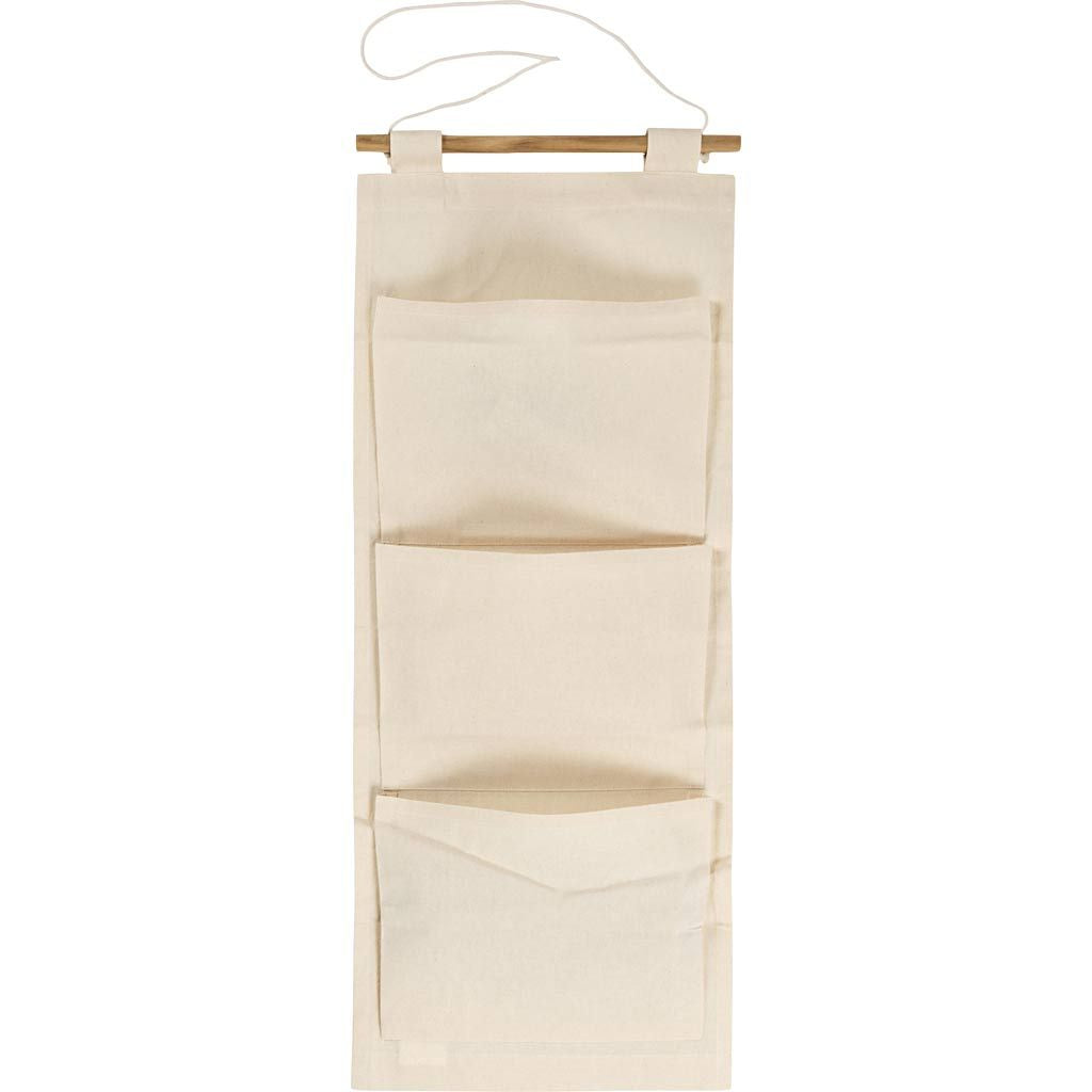 Creativ Company Ablageschale – Baumwolle – Beige – 300 × 750 mm (3 Fächer, mit Seil)