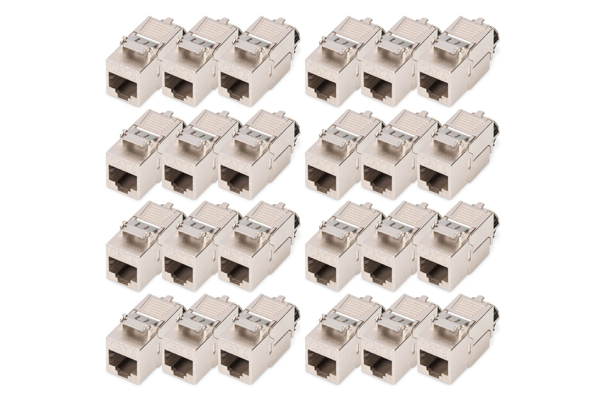 Digitus Keystone-Modul – RJ-45–LSA, Cat8.1, geschirmt, werkzeugfrei, Silber, 24er-Pack