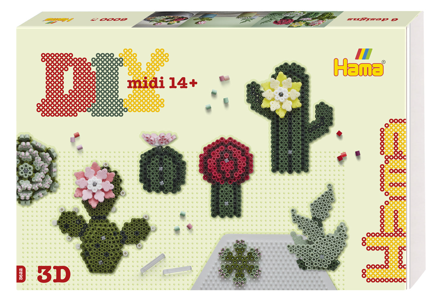 Hama Sukkulenten – Bügelperlen-Set midi (Ø 0,5 cm) – 6000 Perlen – ab 5 Jahren