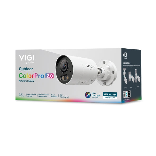 TP-Link VIGI COLORPRO Bullet Netzwerkkamera – 4 MP, 4 mm Objektiv, wetterfest