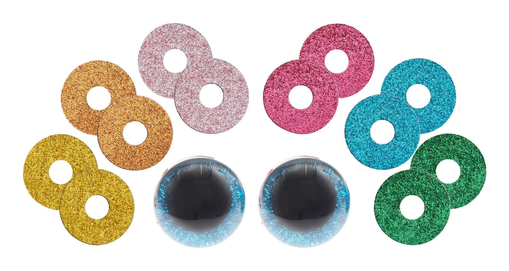 Rico Design Sicherheitsaugen, Ø 3 cm, 2 Stk, mehrfarbig