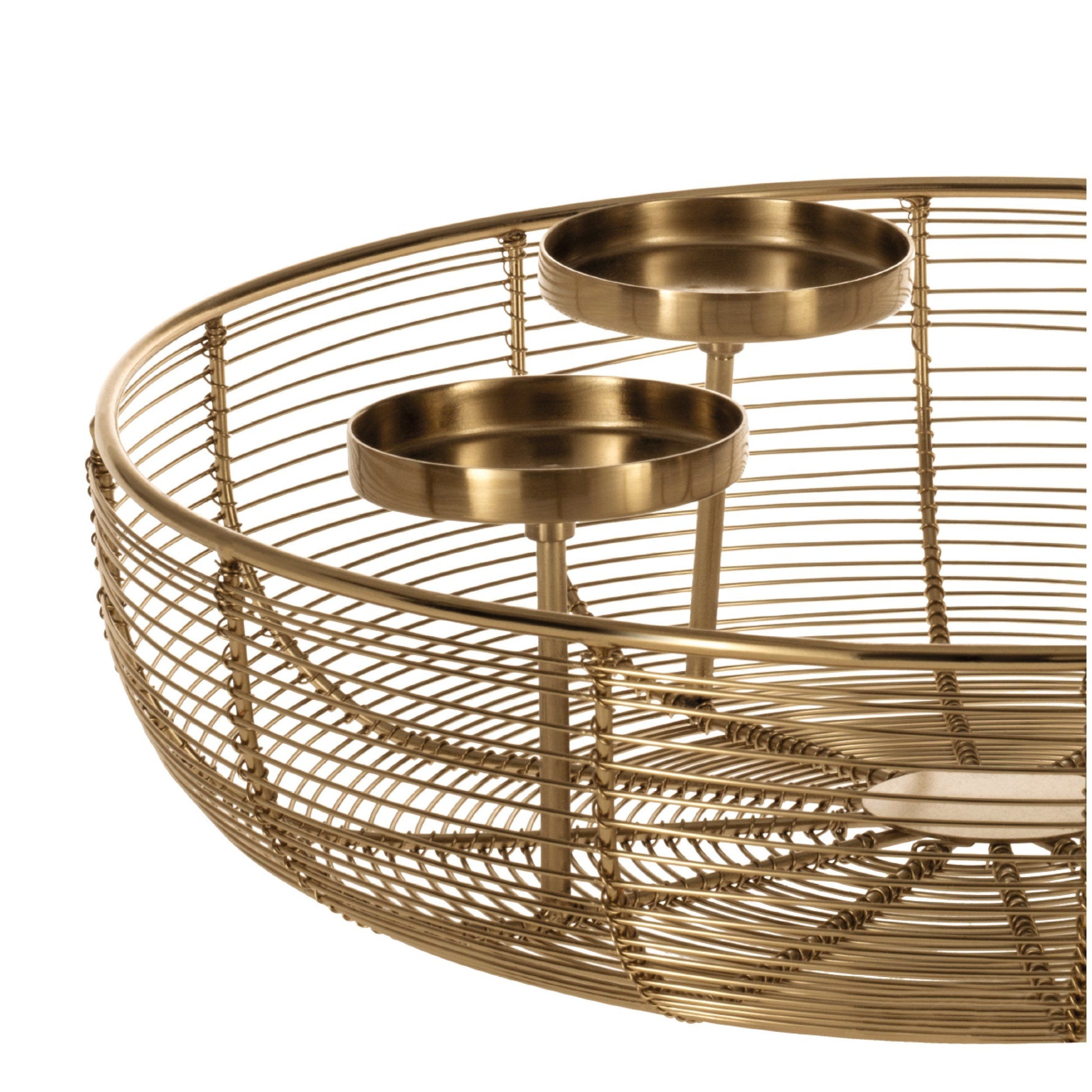 EGLO Hagony Adventskerzenhalter – Metall, Gold – Ø 36 × 10 cm – für 4 Kerzen
