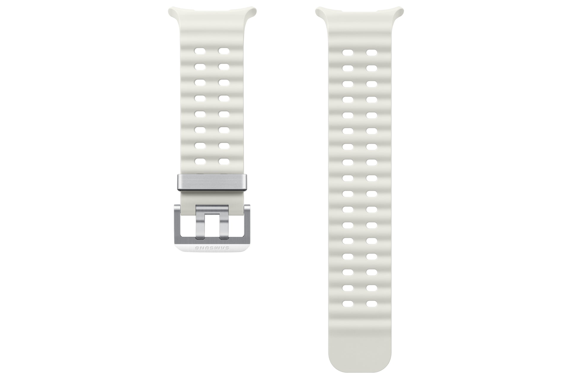 Samsung Marine Band ET-SNL70 – Armband – für Galaxy Watch Ultra, Weiss, Nitrilkautschuk, Titan-Schnalle