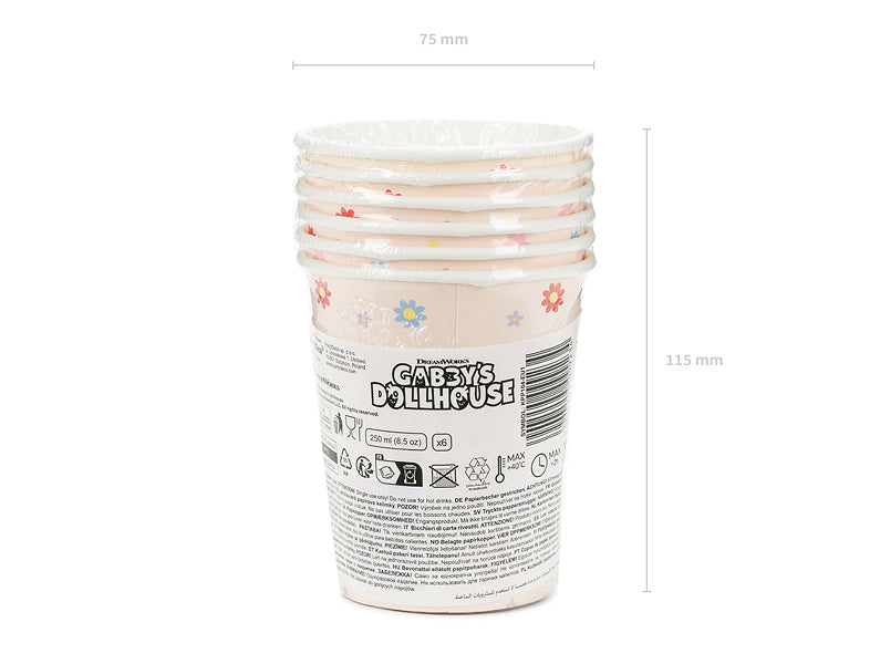 PartyDeco Trinkbecher, Papier – 2,5 dl, mehrfarbig – 6 Stk.