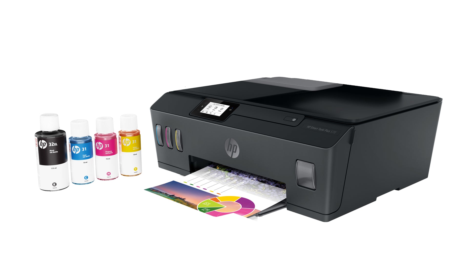 HP Smart Tank Plus 570 Wireless – Farbiger Tintenstrahl-MFP A4, 3-in-1 – USB/WLAN – Duplex, ADF – 11 ppm S/W