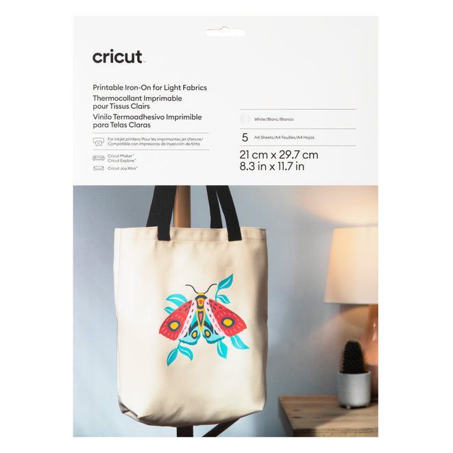 Cricut Aufbügelfolie – Weiss – 210 × 297 mm – für Cricut Maker, Explore und JOY Xtra