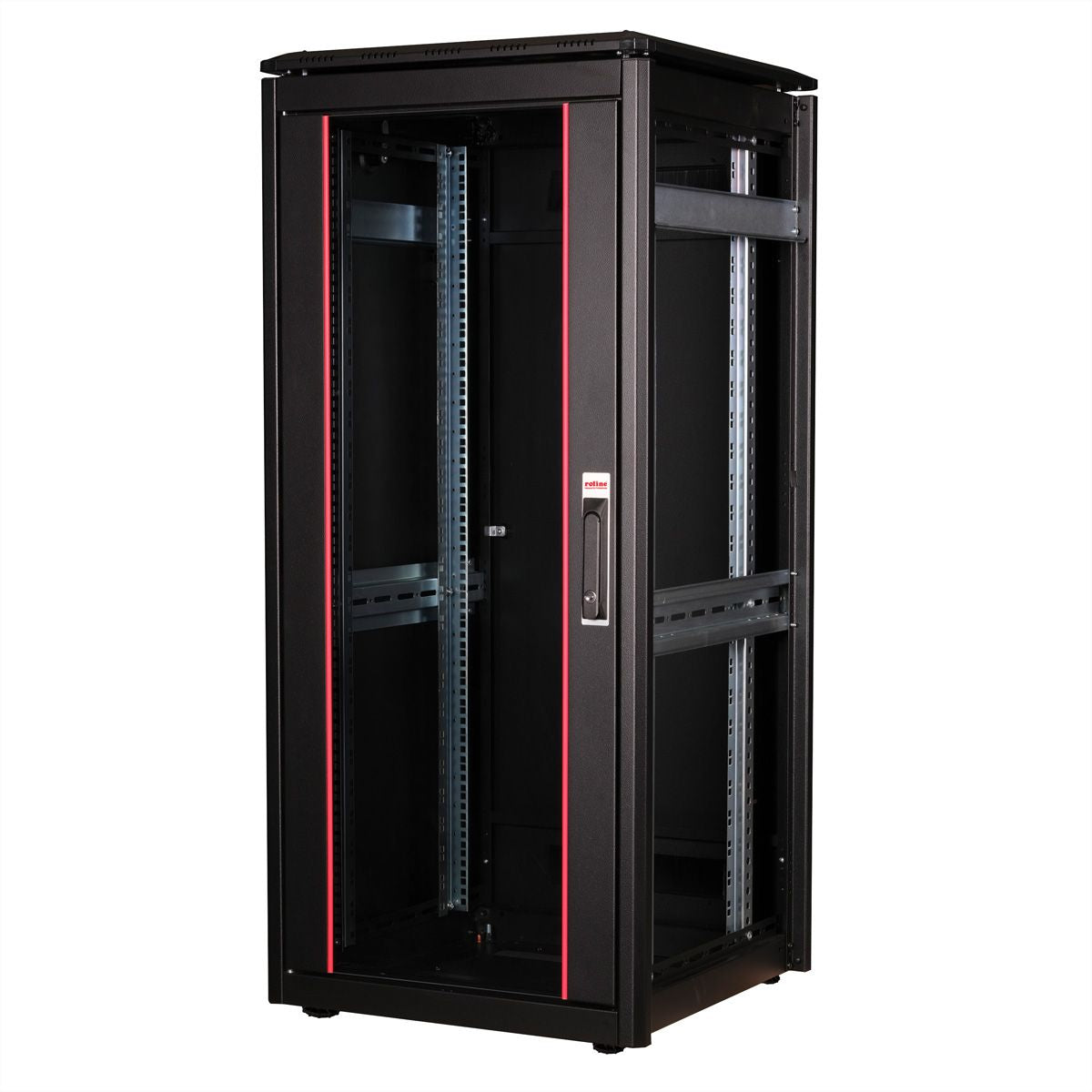 ROLINE Pro – 19" Netzwerkschrank 26U, IP20, abschliessbar, 600 × 600 × 1342 mm, schwarz, Stahl