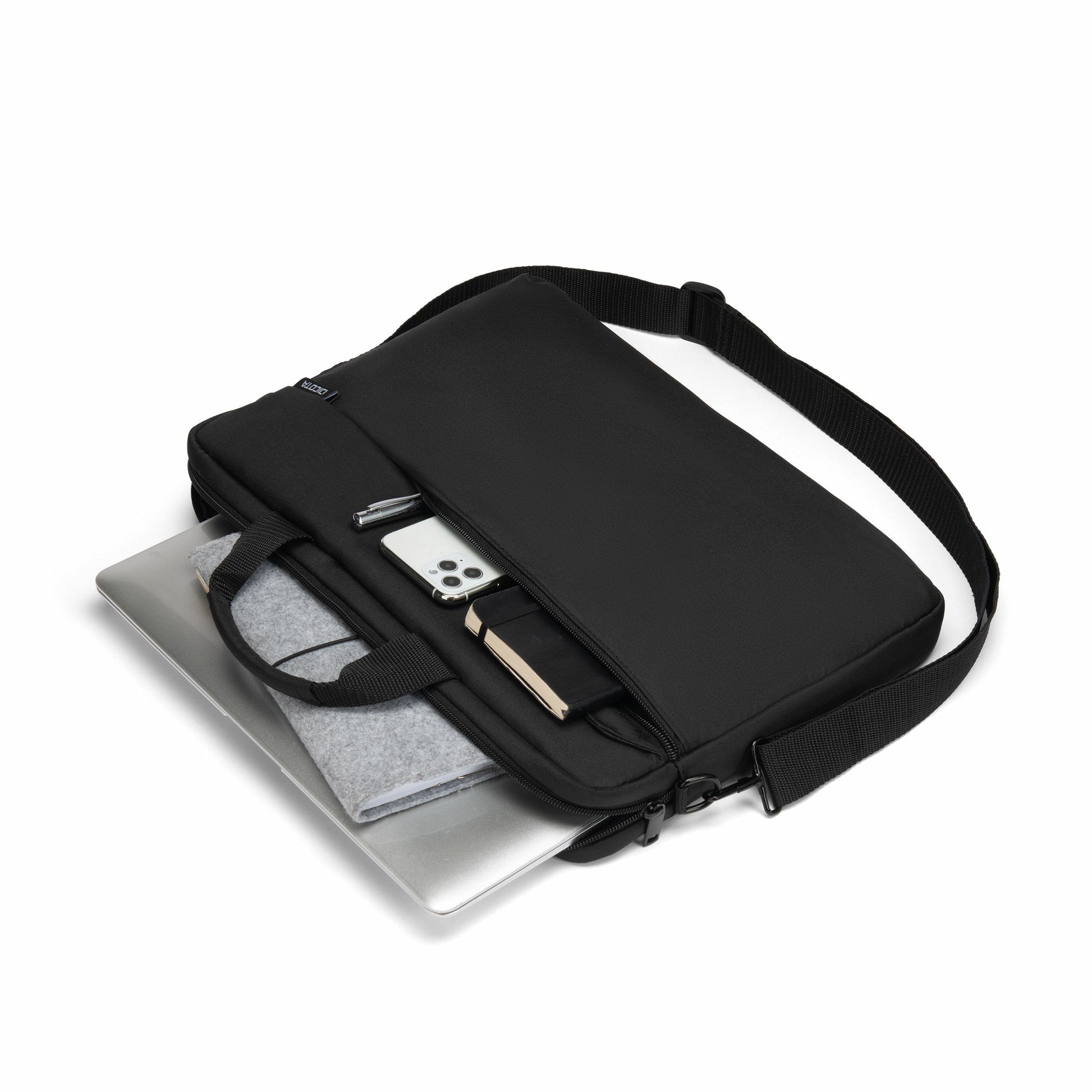 DICOTA Slim Case ONE Notebook-Tasche für Notebooks bis 14,1" – Recyceltes Polyester, Schwarz