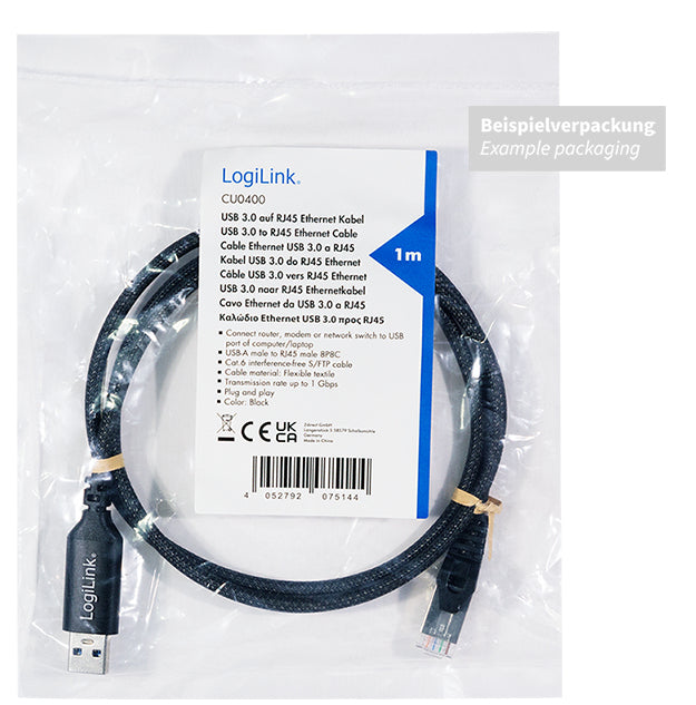 LogiLink CU0407 Patchkabel – Cat6 S/FTP, 15 m, Schwarz, RJ-45