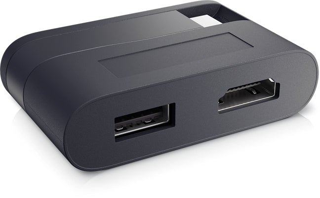 DELL DA20 Adapter USB-C zu HDMI + USB – 4K (3840 × 2160) @ 60 Hz, HDMI 2.0, Plug & Play, Schwarz
