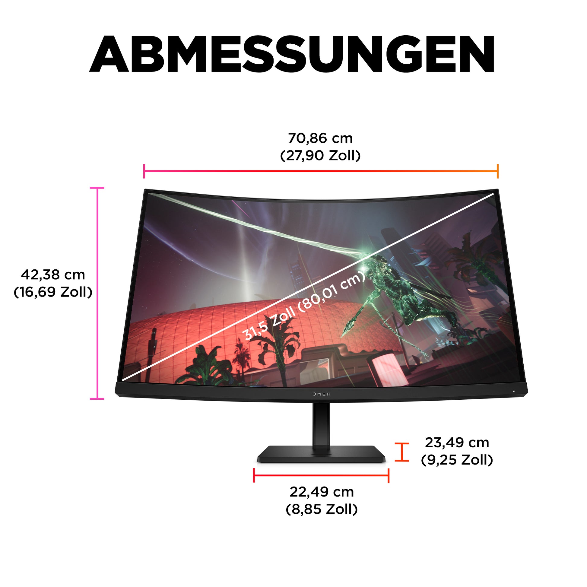 HP OMEN 32C – Monitor, 32" 2560 × 1440 (WQHD), Curved, 165 Hz
