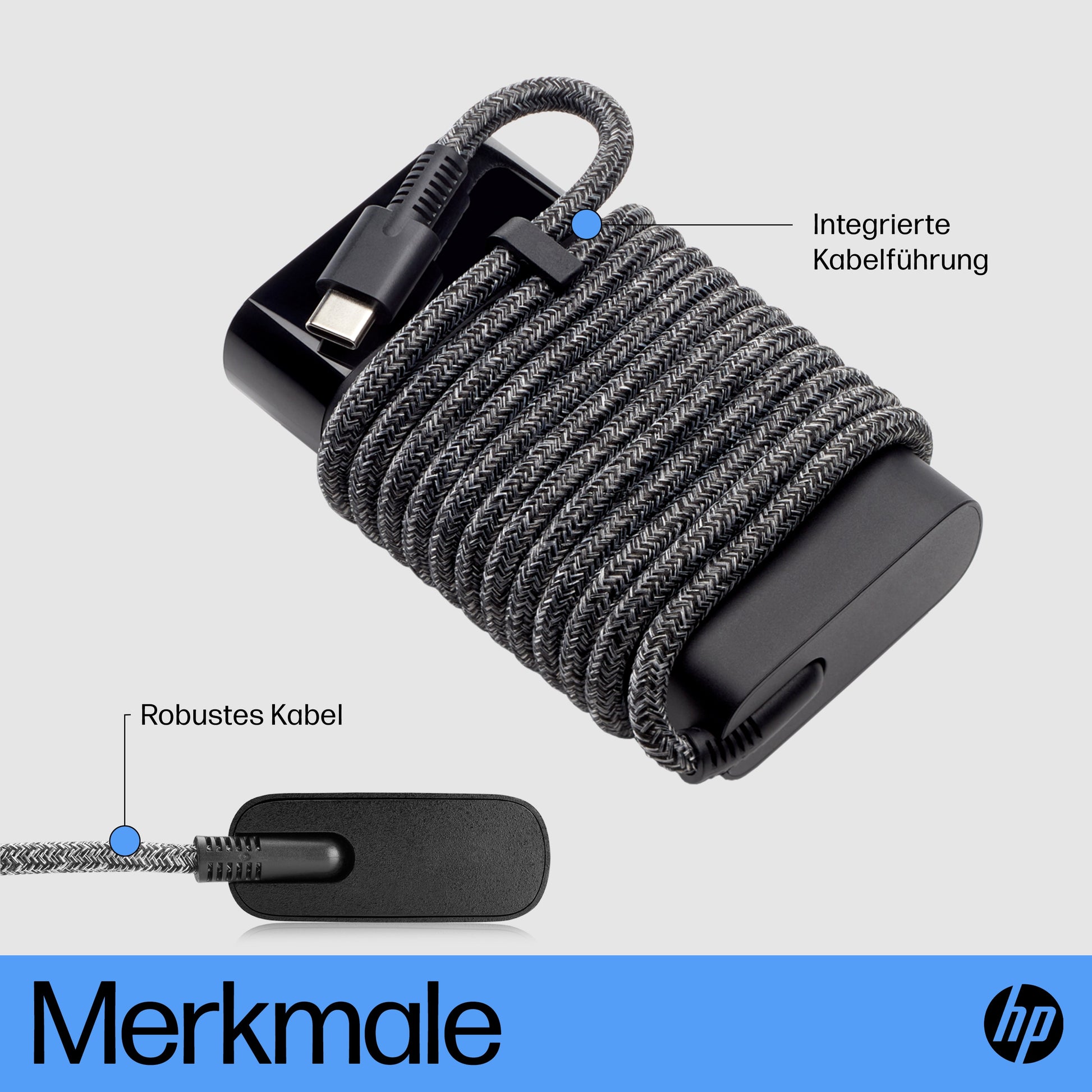 HP Laptop-Ladegerät 65 W – USB-C – schwarz