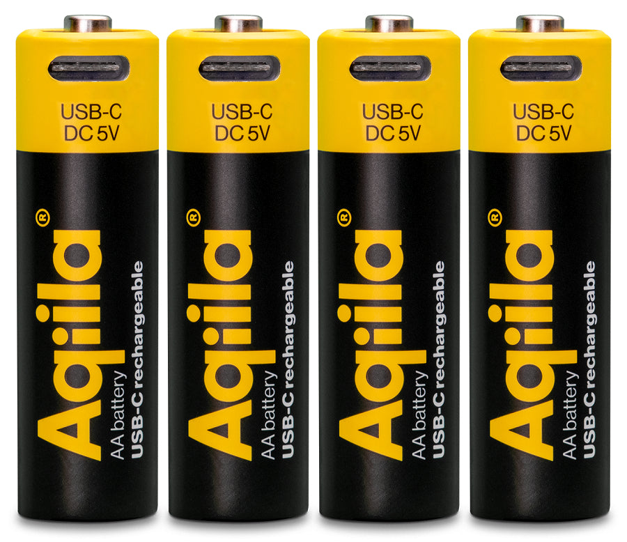 Aqiila AA Akkus, Li-Ion, 2000 mAh, 1,5 V – 4 Stk.