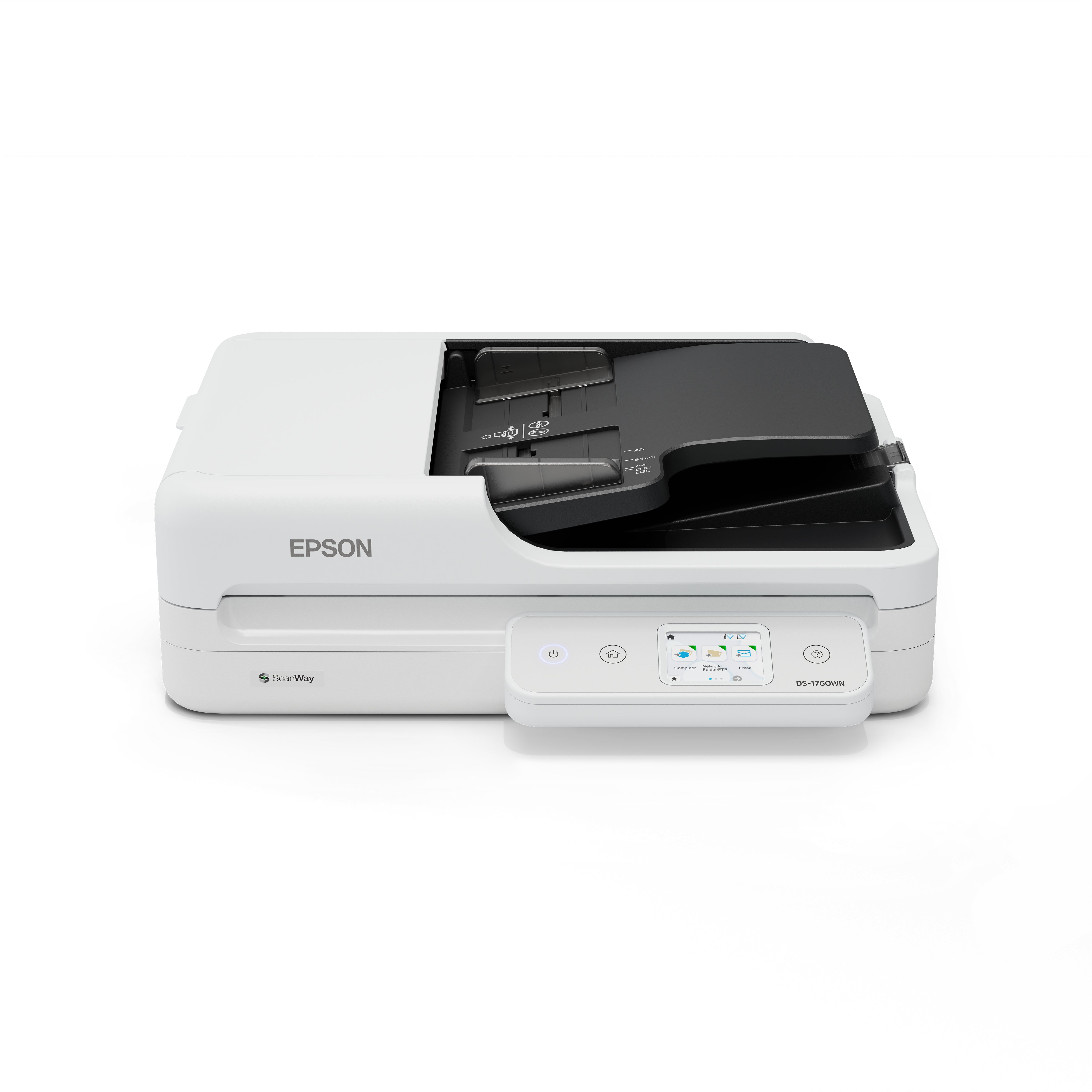 Epson WorkForce DS-1760WN – Flachbett + ADF, A4, Duplex, 30 ppm, ADF 60 Blatt, WLAN/LAN, 1'200 dpi