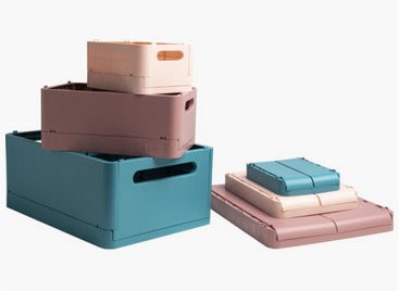 Exacompta Skandi Aufbewahrungsbox A4+ – klappbar, stapelbar, 375 × 40 × 275 mm, altrosa, Kunststoff (recycelt)