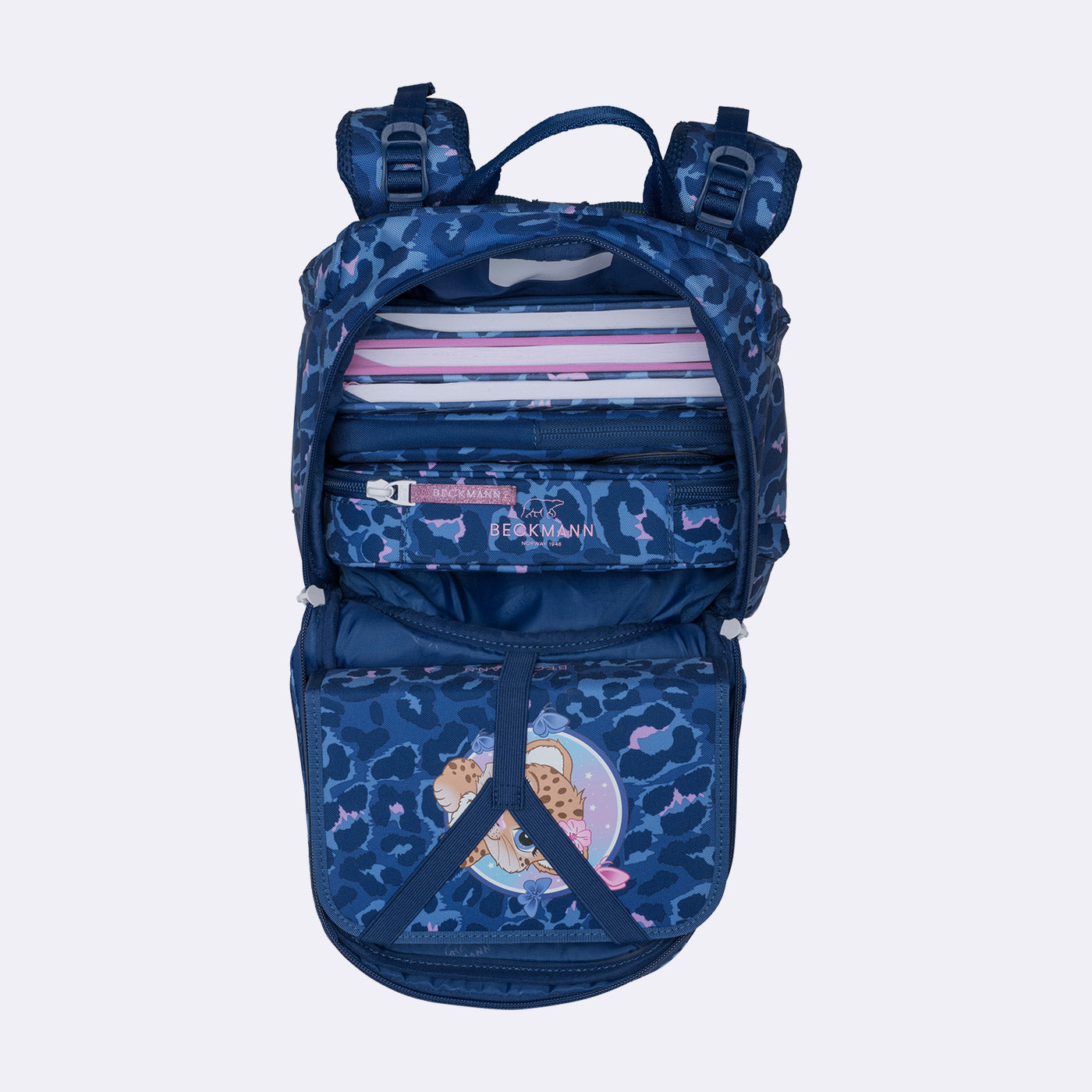 Beckmann Schulrucksack Active Air Flx – 6-teilig – Cheetah
