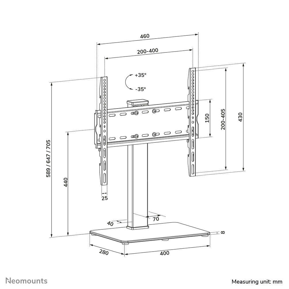 Neomounts DS45-430BL14 – Displayständer, schwenkbar, höhenverstellbar, für 32–55", VESA 200×200–400×400
