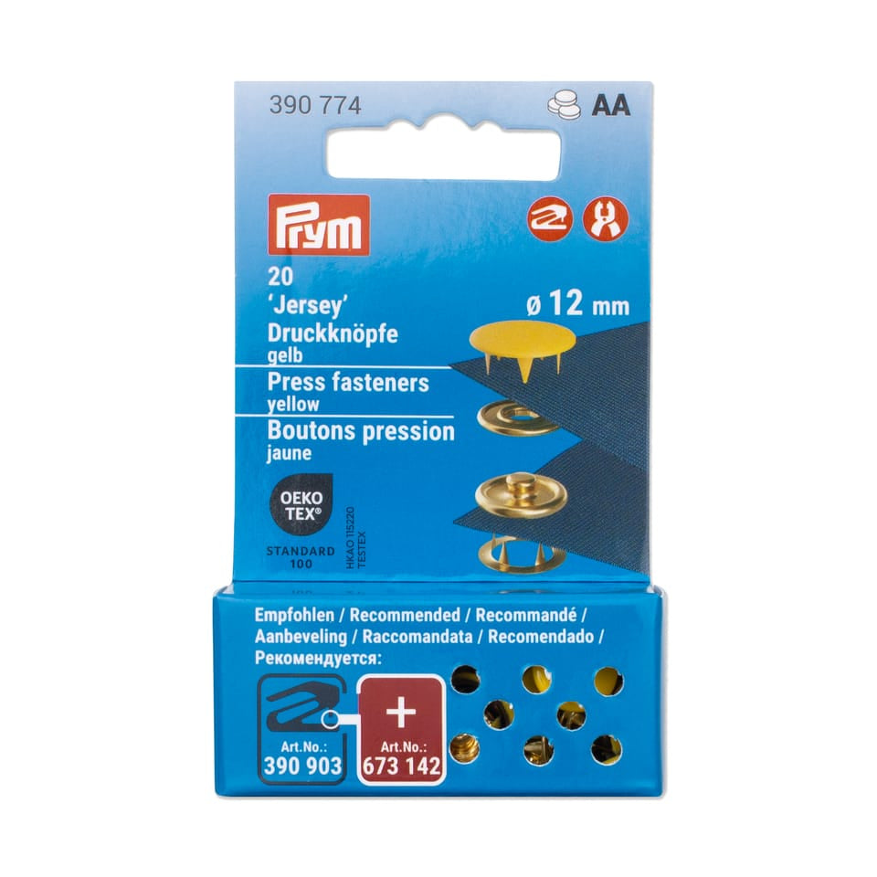 Prym Knöpfe Ø 12 mm – Messing, gelb, 20 Stück