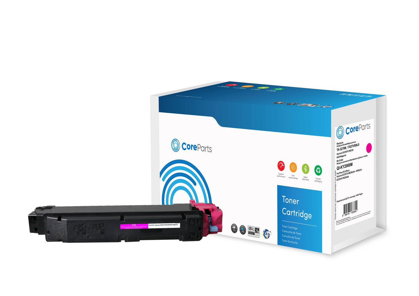 CoreParts Toner TK5270M-NTR – Magenta, 6000 Seiten – für Kyocera M6230/M6630