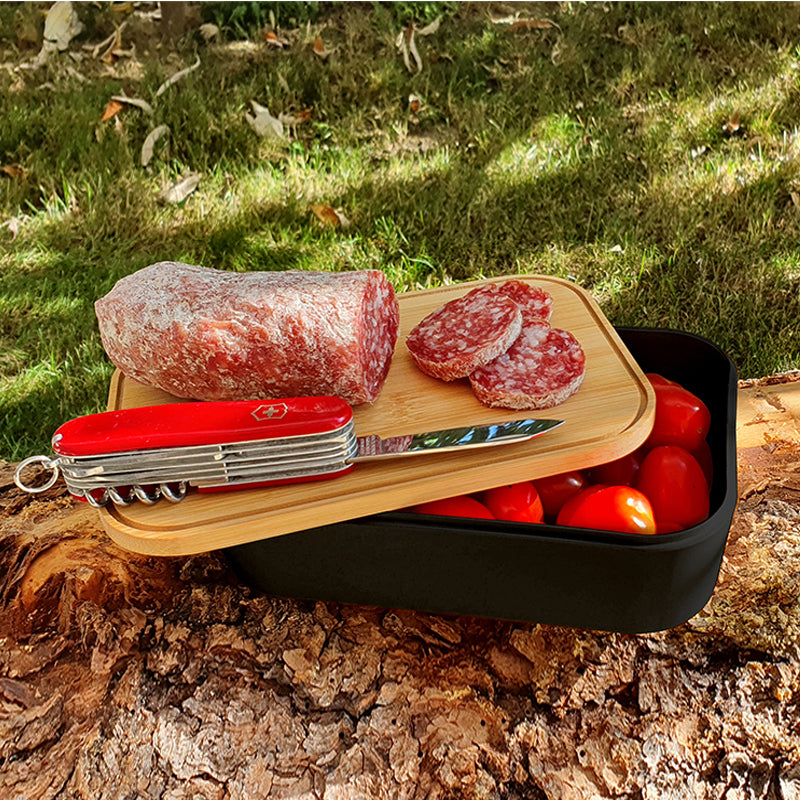 Trendform Lunchbox Swiss Tradition – mikrowellengeeignet – Kunststoff – schwarz – 12,6 × 5,7 × 18,9 cm