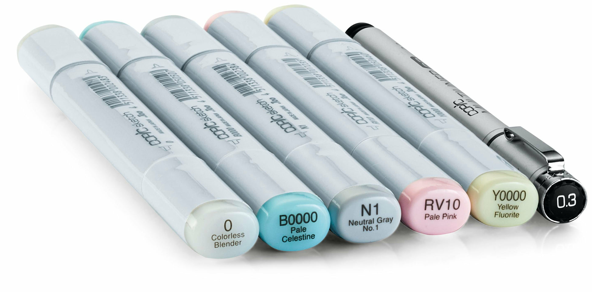 Copic Sketch Brush Pen, Doppelspitze – Kombi, alkoholbasiert, 6 Farben