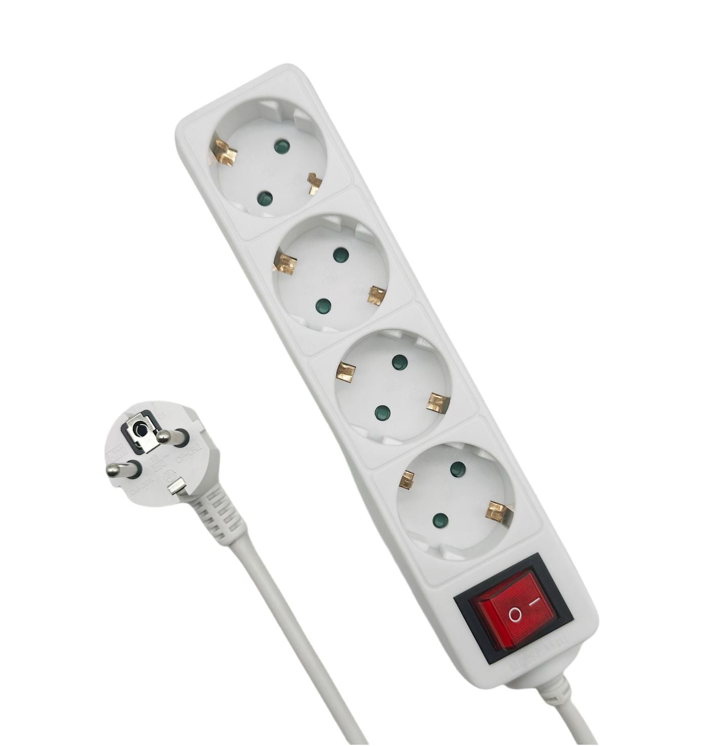 Microconnect MC-GRU0045WS Steckdosenleiste – 4× Schuko (Typ F), 5 m, mit Schalter, Kindersicherung, weiss