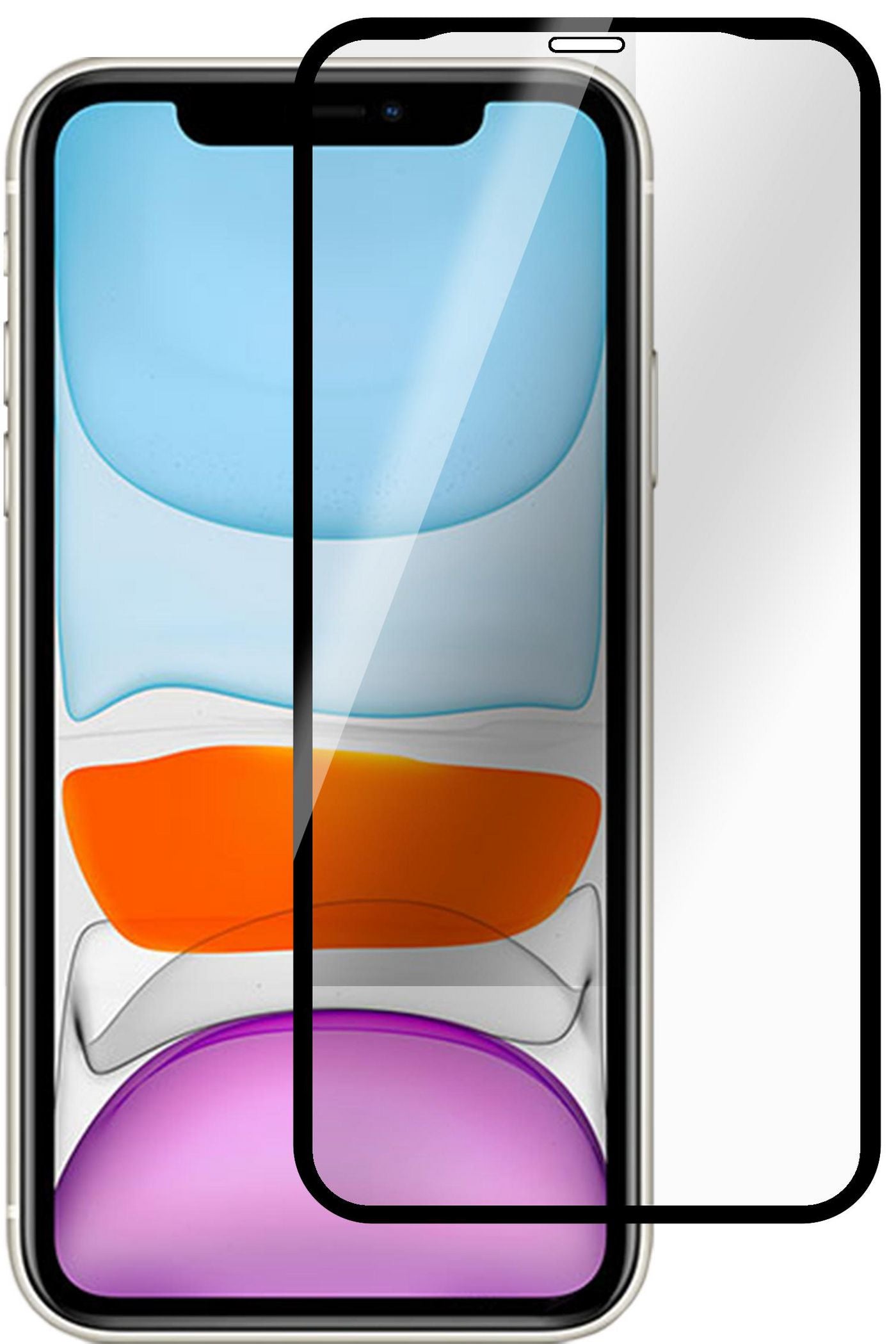 eSTUFF Displayschutz (Panzerglas), Full Cover – für iPhone 11/XR
