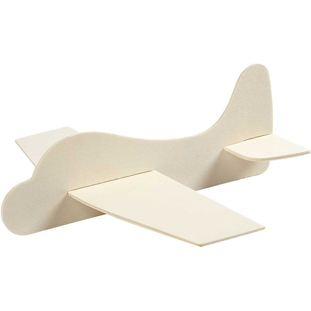Creativ Company Holzrohling, Holz, Flugzeug, 21,5 × 25,5 × 5 cm, 20 Stk.