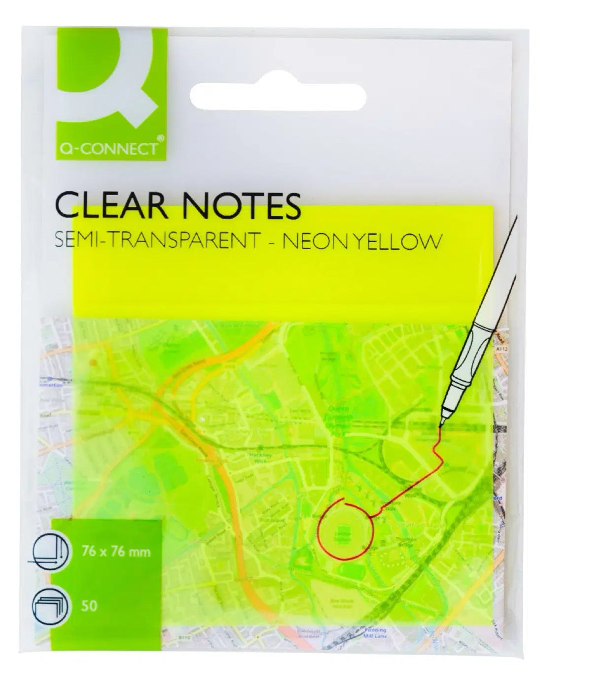 Q-Connect Haftnotizen – 76×76 mm – Gelb, 50 Blatt