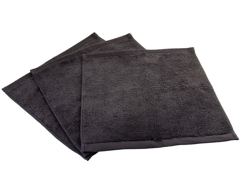 COCON Waschlappen – 30 × 30 cm, Anthrazit, 100% Baumwolle, 550 g/m², 3er-Set, OEKO-TEX