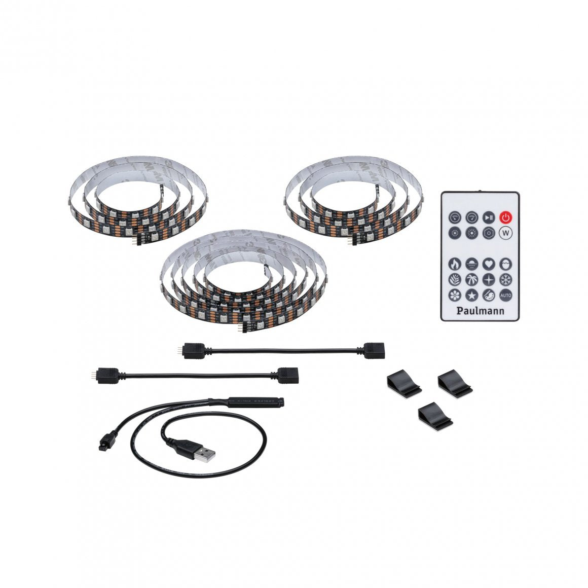 Paulmann EntertainLED TV-Backlight-Set – RGB, USB-betrieben, dimmbar – für 75" TVs – Schwarz