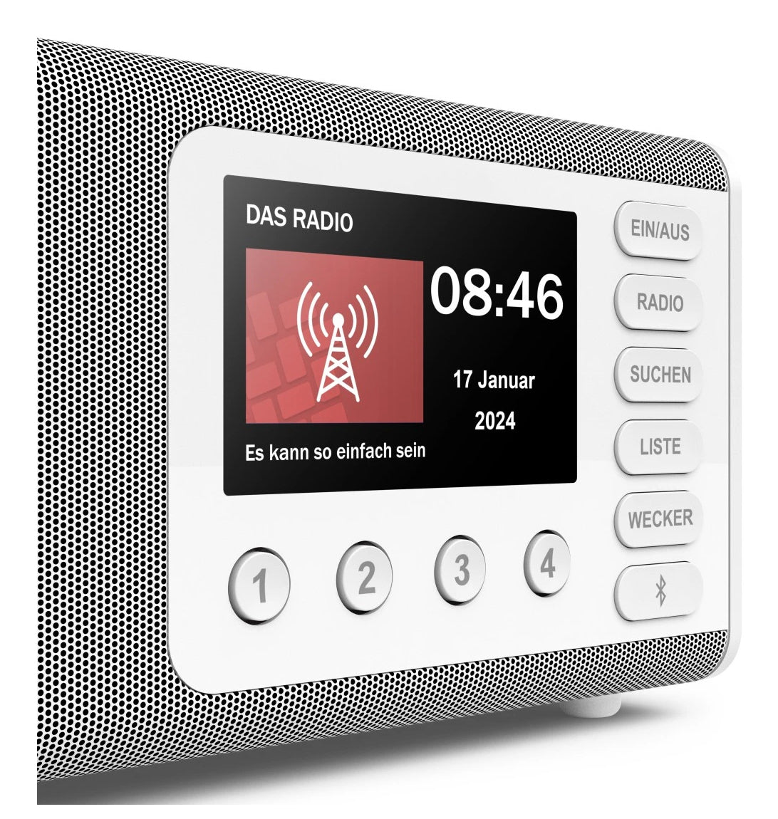 Hama DR1001 – Radiowecker DAB+/UKW, Bluetooth 5.0 – Weiss